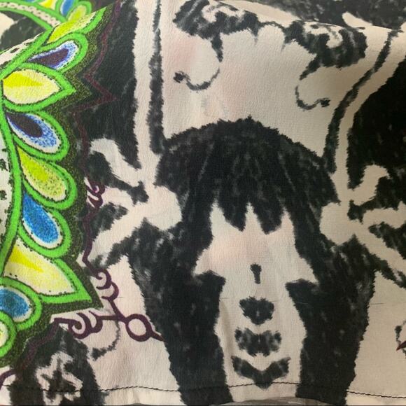 Rococo sand throne print silk embroidered blouse - Picture 3 of 10